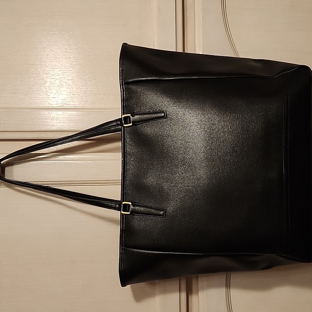 EUC Coach Saffiano Leather North South City Tote Bag- Black - Picture 9 of 14
